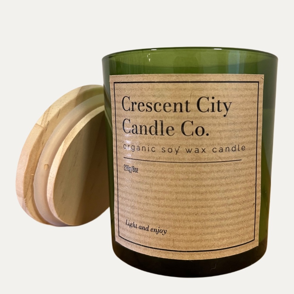 Hand Poured Fresh Forest Soy Wax Candle w/ Bamboo Lid